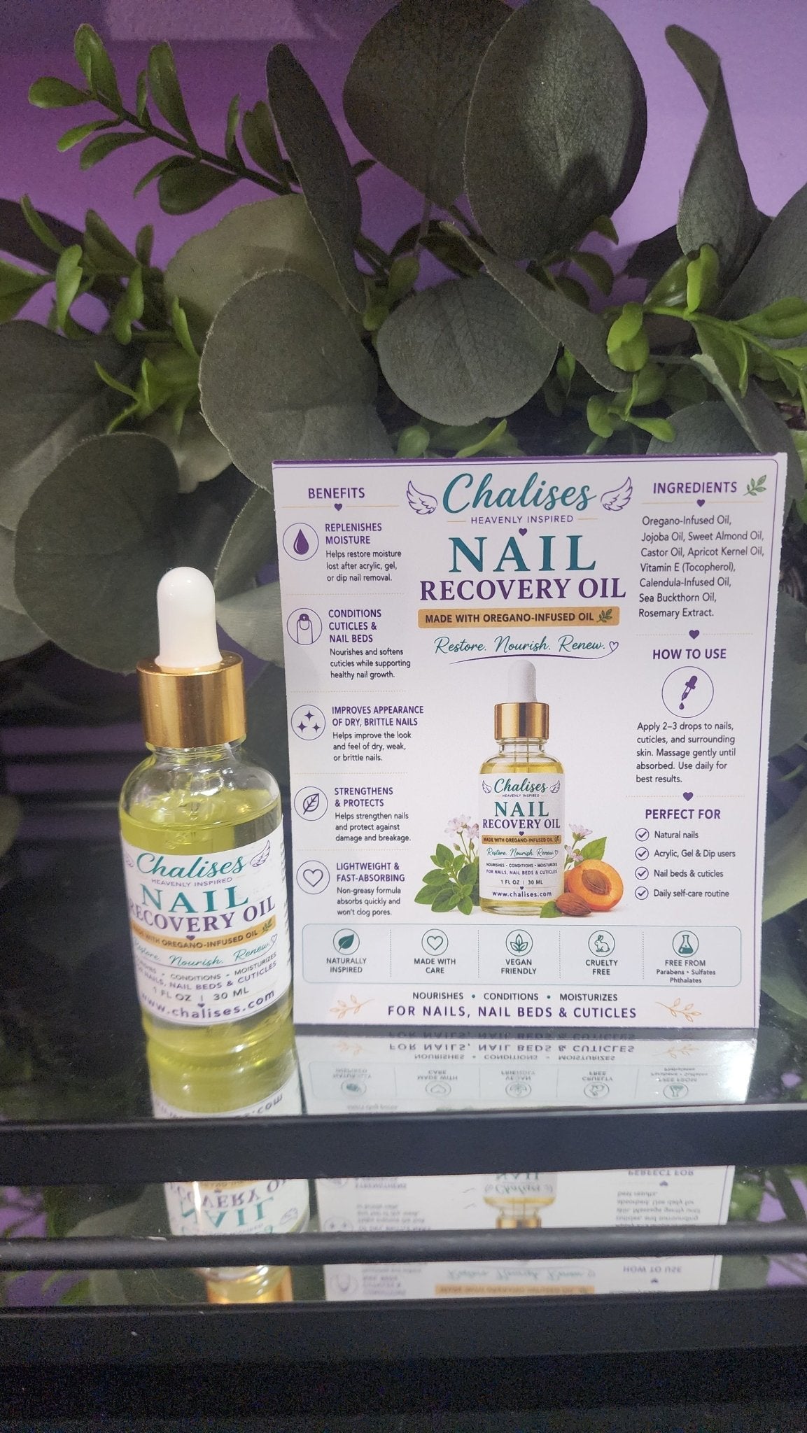 Chalises Nail Recovery Oil | Oregano-Infused Cuticle & Nail Treatment - Chalises Heavenly Inspired