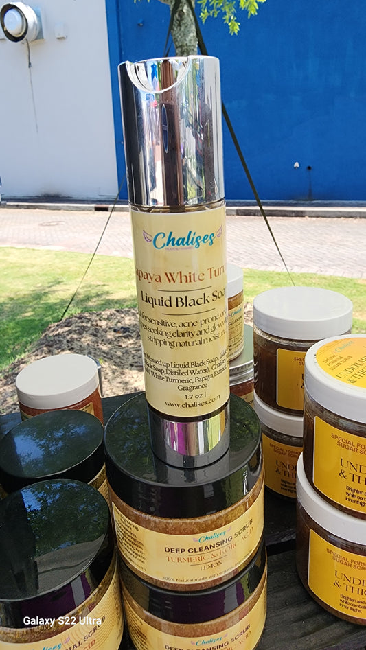 Liquid Black Soap - White Turmeric - Papaya